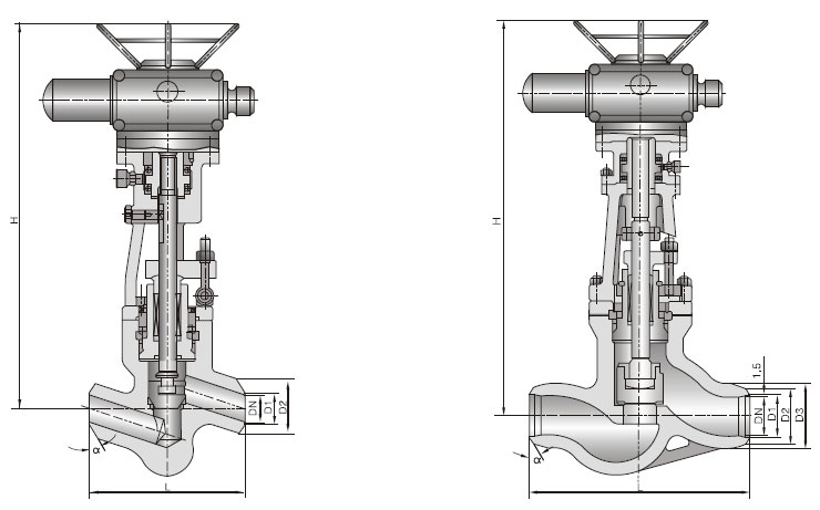 J61Y-P54/100V焊接电站截止阀(图2)